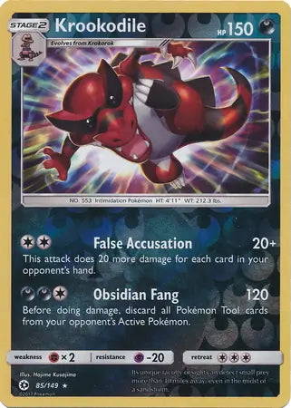 Sun & Moon Krookodile #85/149 reverse holo